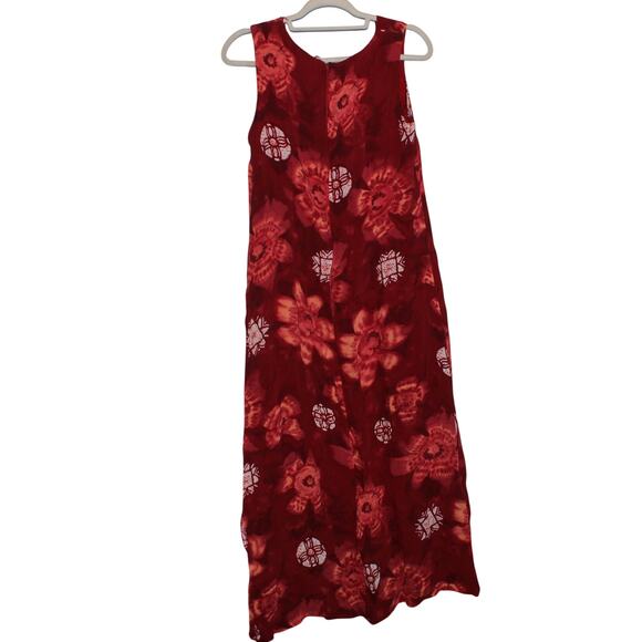 Vintage Rabbit Designs Red Double Lined Maxi Summer Dress Size 14M - Picture 2 of 6